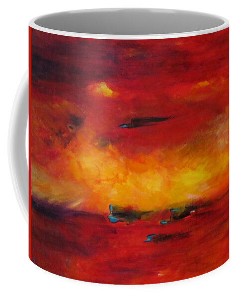 Large Coffee Mug featuring the painting Too Enthralled by Soraya Silvestri