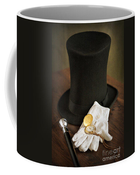 Top Hat Cane White Gloves And Pocket Watch Coffee Mug by Lee Avison - Pixels