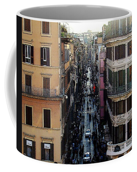 Spanish Steps Coffee Mug featuring the photograph Top of Spanish Steps by Zinvolle Art