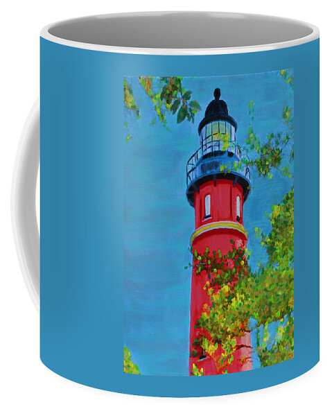 Lighthouse Coffee Mug featuring the painting Top Of The House by Deborah Boyd