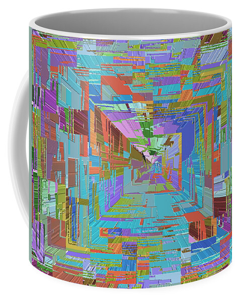 Abstract Coffee Mug featuring the digital art Topographic Albatross by Tim Allen