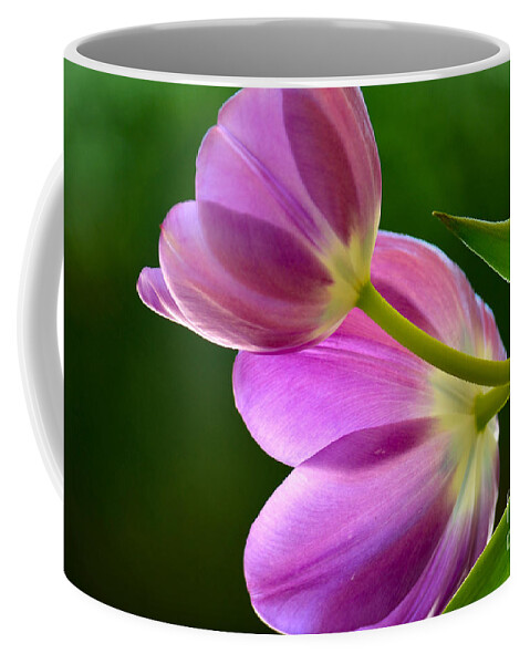 Tulip Coffee Mug featuring the photograph Topsy-Turvy Tulips by Deb Halloran