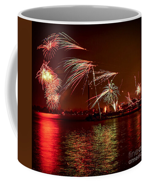 Toronto Coffee Mug featuring the photograph Toronto fireworks 2 by Elena Elisseeva