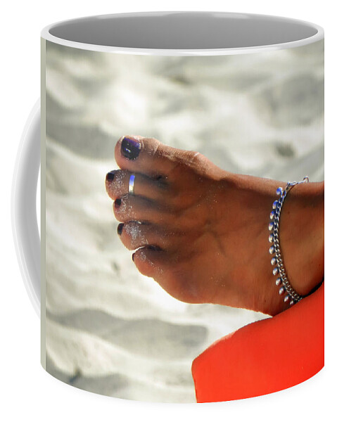 Beautiful Feet Coffee Mug featuring the photograph TOUCH of SUN by Karen Wiles
