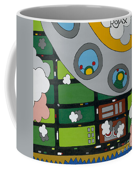 Spaceship Coffee Mug featuring the painting Tourists by Rojax Art