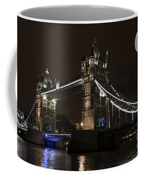 London Tower Bridge Coffee Mug featuring the photograph Tower Bridge moonlight by Steev Stamford