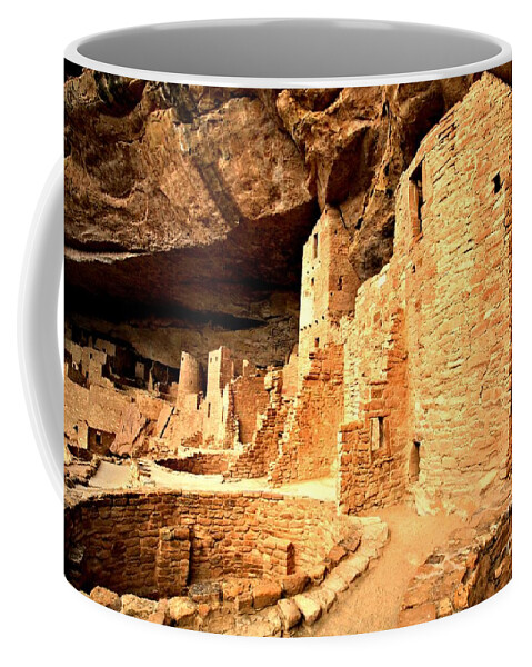 Mesa Verde Coffee Mug featuring the photograph Towering Above The Kivas by Adam Jewell