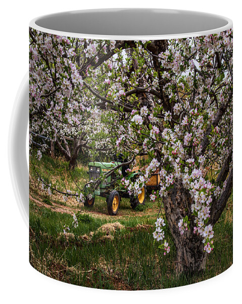 Orchard Coffee Mug featuring the photograph Tractor in the Orchard by Diana Powell