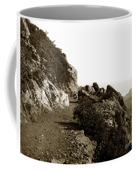 Mt. Tamalpais Coffee Mug featuring the photograph Trail on Mt. Tamalpais Marin Co California circa 1902 by Monterey County Historical Society