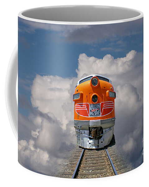 Surreal Coffee Mug featuring the photograph Train In Clouds by Ron Sanford
