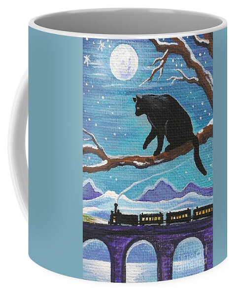 Print Coffee Mug featuring the painting Trans Siberian Express by Margaryta Yermolayeva