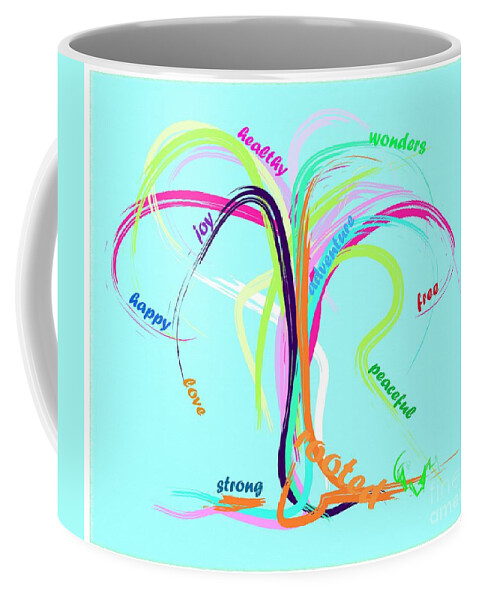 Tree Coffee Mug featuring the painting Tree Happy Tree by Go Van Kampen