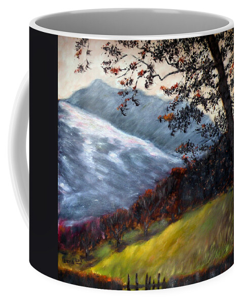 Trees And Hills Coffee Mug featuring the painting Trees and Hills by Uma Krishnamoorthy