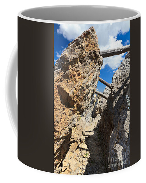 Alpine Coffee Mug featuring the photograph trench in Dolomites by Antonio Scarpi