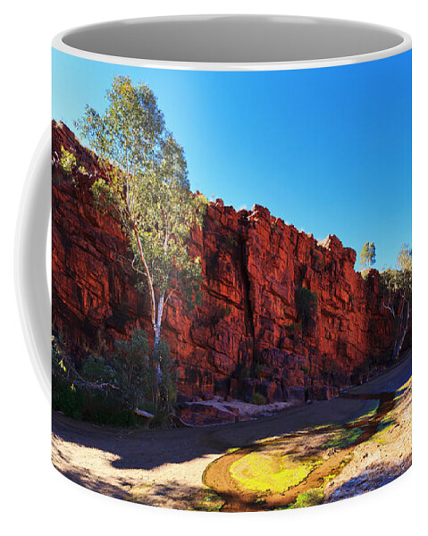 Trephina Gorge Outback Landscape Central Australia Water Hole Northern Territory Australian East Mcdonnell Ranges Coffee Mug featuring the photograph Trephina Gorge by Bill Robinson