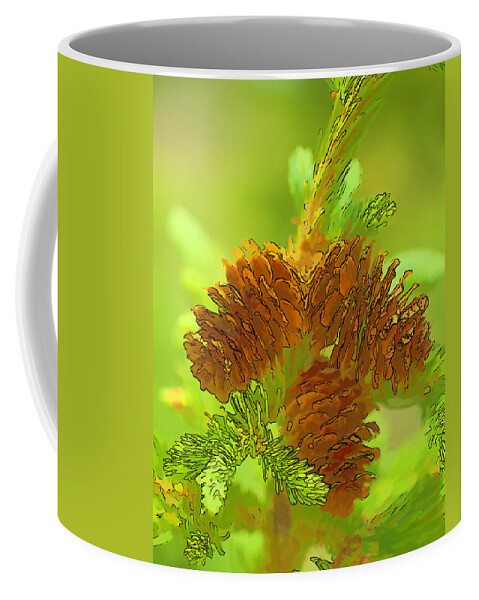 Forest Coffee Mug featuring the photograph Tri Cones by Jerry Nettik