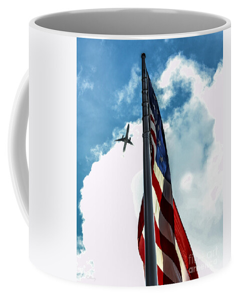 American Flag Coffee Mug featuring the photograph Tribute to the Day America Stood Still by Rene Triay FineArt Photos