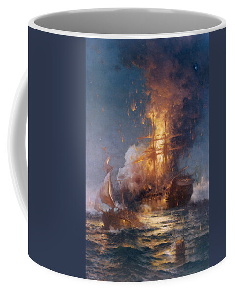1804 Coffee Mug featuring the painting Tripolitanian War, 1804 by Granger