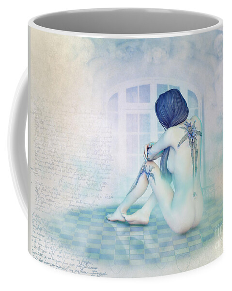 3d Coffee Mug featuring the digital art Tristesse in Pastel by Jutta Maria Pusl