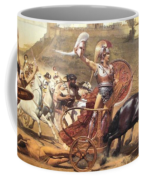 Iliad Coffee Mug featuring the painting Triumphant Achilles by Franz von Matsch