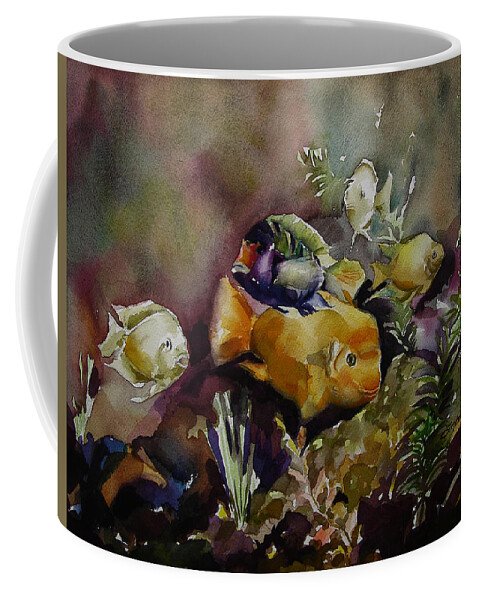 Art Coffee Mug featuring the painting Tropical Fish by Julianne Felton
