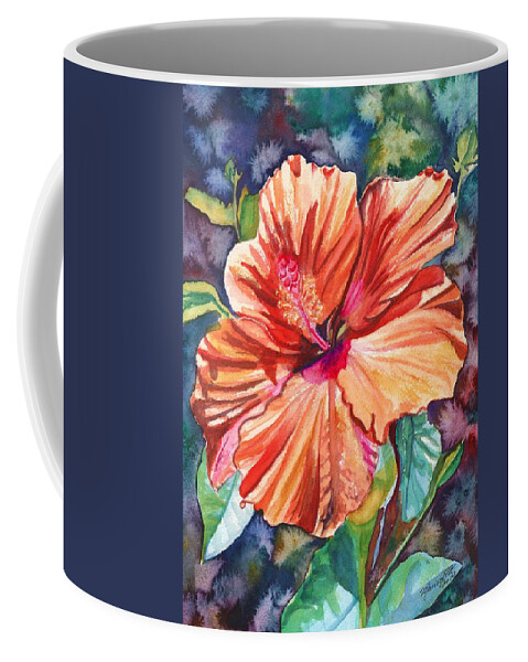 Hibiscus Coffee Mug featuring the painting Tropical Hibiscus 5 by Marionette Taboniar