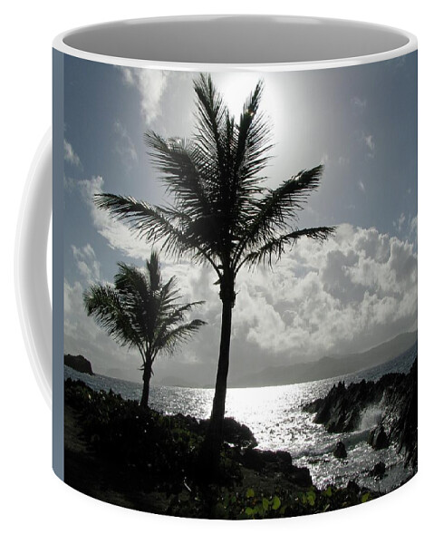 Sapphire Beach Coffee Mug featuring the photograph Tropical Mornings - Silhouettes 02 by Pamela Critchlow