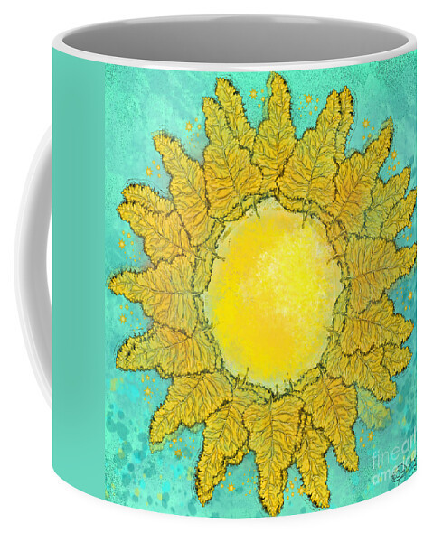 Sun Coffee Mug featuring the digital art Tropical Sun by Carol Jacobs