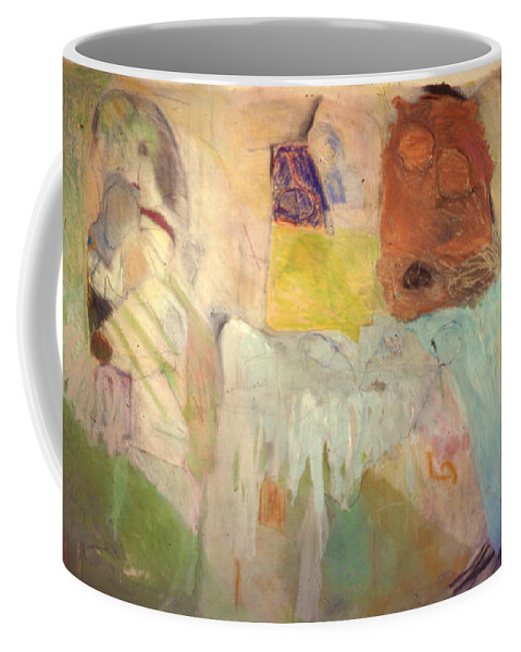 Gouache Coffee Mug featuring the mixed media Trouble On the Home Front by Richard Baron