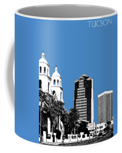 Architecture Coffee Mug featuring the digital art Tucson Skyline 2 - Slate by DB Artist