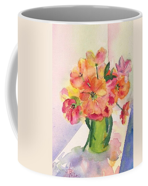 Tulip Coffee Mug featuring the painting Tulips for Mother's Day by Anna Ruzsan