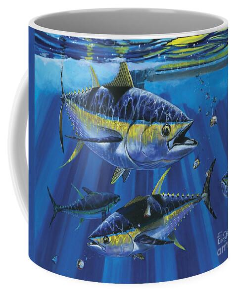 Tuna Coffee Mug featuring the painting Tuna Blitz Off0039 by Carey Chen