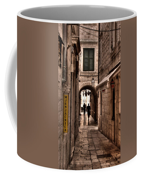 Dubrovnik Coffee Mug featuring the photograph Tunnel in the White Streets of Dubrovnik by Weston Westmoreland