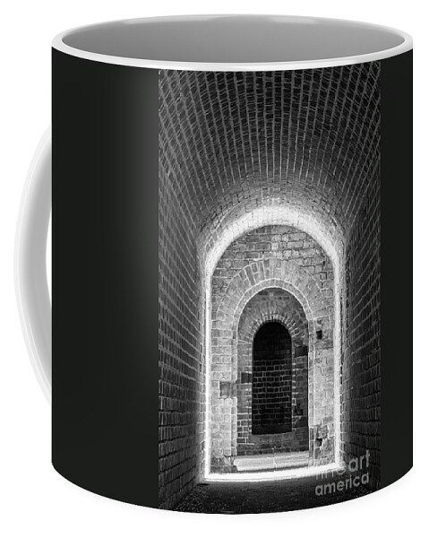 Black And White Coffee Mug featuring the photograph Tunnel Vision Fort Clinch State Park Amelia Island Florida by Dawna Moore Photography