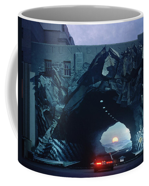 Tunnel Mural Coffee Mug featuring the painting Tunnelvision by Blue Sky
