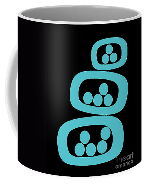 Abstract Coffee Mug featuring the digital art Turquoise Pods by Donna Mibus