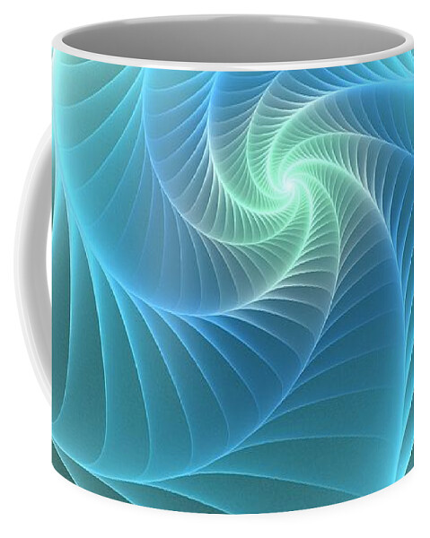 Web Coffee Mug featuring the digital art Turquoise Web by Anastasiya Malakhova