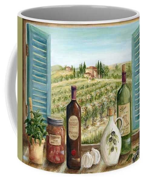 Tuscany Coffee Mug featuring the painting Tuscan Delights by Marilyn Dunlap