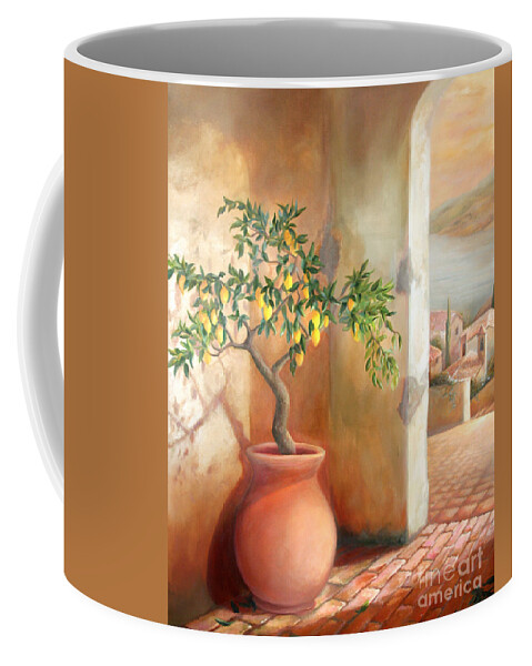 Landscape Coffee Mug featuring the painting Tuscan Lemon Tree by Michael Rock