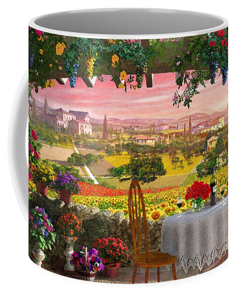 Italy Coffee Mug featuring the digital art Tuscany Hills by MGL Meiklejohn Graphics Licensing