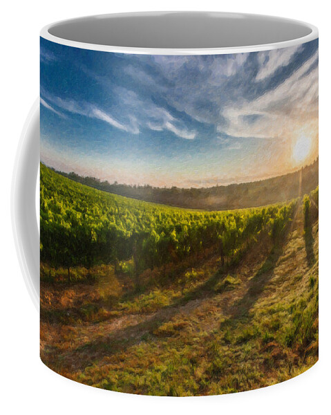 Tuscany Coffee Mug featuring the painting Tuscany Itl4280 by Dean Wittle