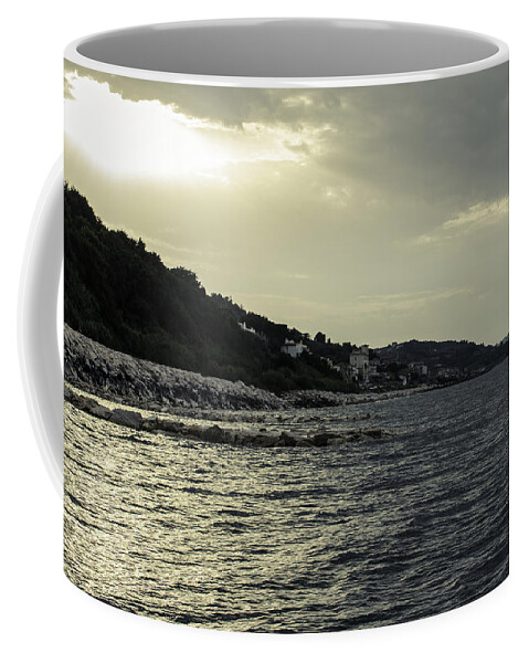 Landscape Coffee Mug featuring the photograph Sunset on the beach - Twilight Symphony by AM FineArtPrints