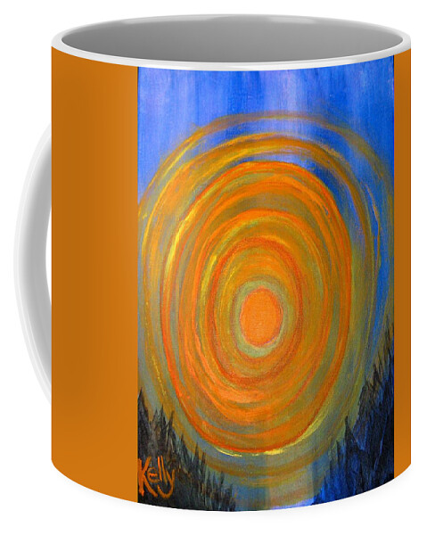 After Sudden Twilight A Moonlit Poem Such Brilliant Lustre [given] Pale As Death/ From 	He Beginning Of The End Copyright T.byron K. 2004 Coffee Mug featuring the painting Twilight by T Byron K