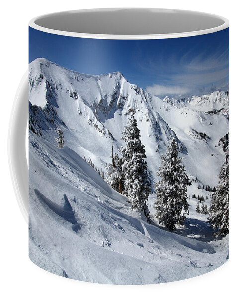 Landscape Coffee Mug featuring the photograph Twin Peaks from Hidden Peak by Brett Pelletier