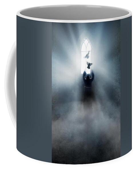 Tower Coffee Mug featuring the photograph Two doves by Jaroslaw Blaminsky