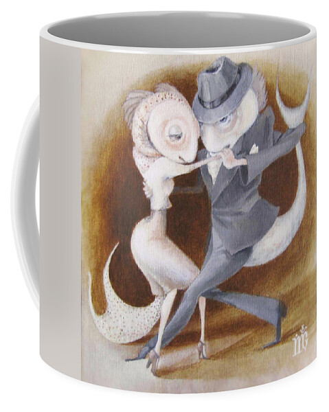 Animals Coffee Mug featuring the painting Two to Tango by Marina Gnetetsky