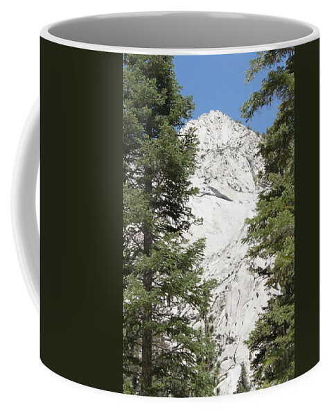 Mt. Whitney National Park Coffee Mug featuring the photograph Two Trees and the Peak by Amy Gallagher
