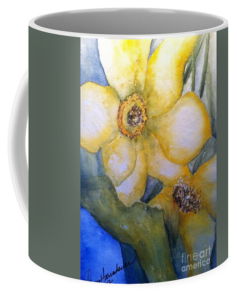 Owl Coffee Mug featuring the painting Twosome by Sherry Harradence