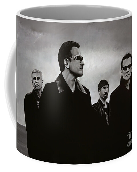 U2 Coffee Mug featuring the painting U2 by Paul Meijering