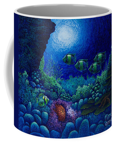 Underwater Coffee Mug featuring the painting Undersea Creatures IV by Michael Frank